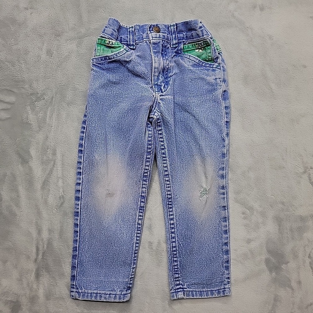 VTG Oshkosh Jeans Boys 3T western High Waisted Elastic Back Made In USA